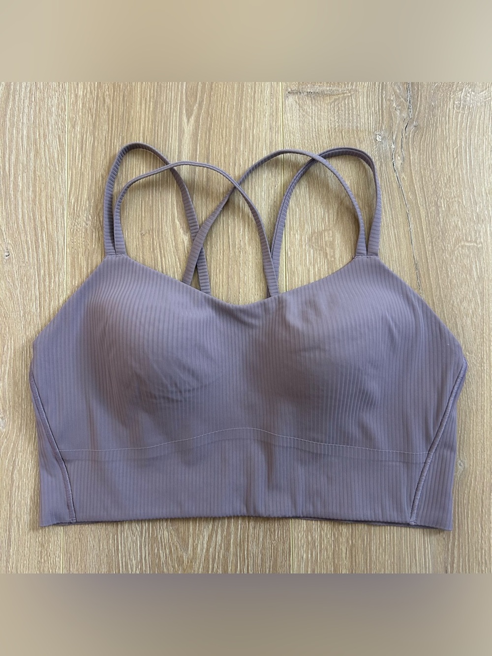 Lululemon Like a Cloud Ribbed Longline Bra *Light Support B/C Cup Purple Size 10 - Picture 3 of 6